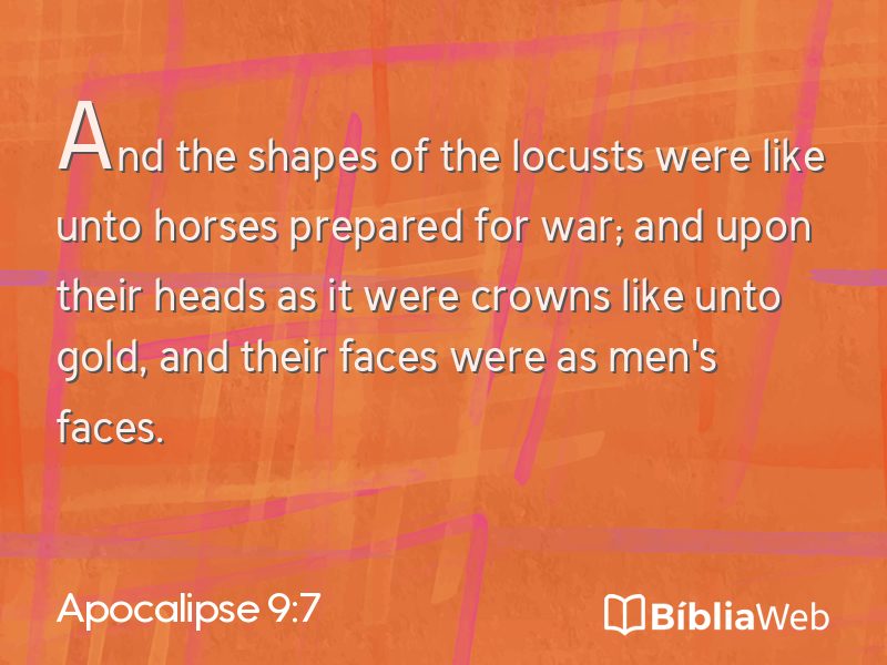 Apocalipse 9:7 em imagem para compartilhar
