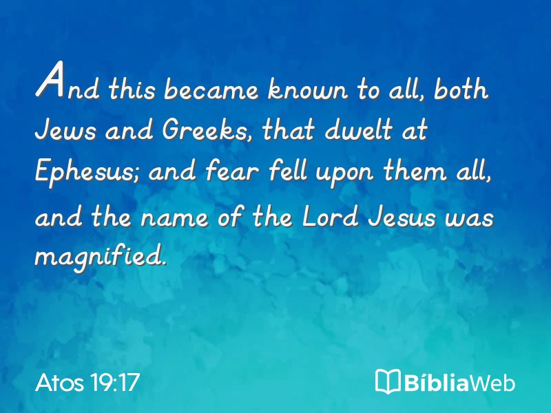Atos 19:17 em imagem para compartilhar