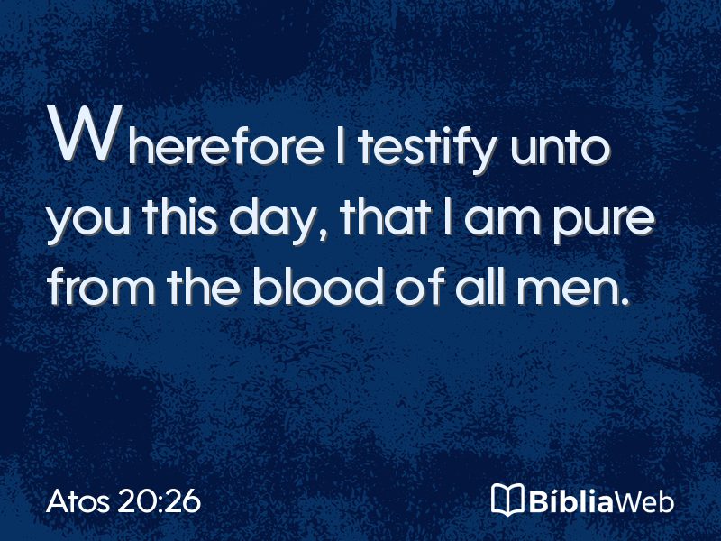 Atos 20:26 em imagem para compartilhar