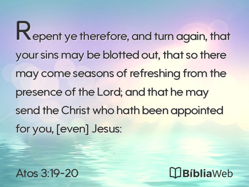 Atos 3:19-20 em imagem para compartilhar