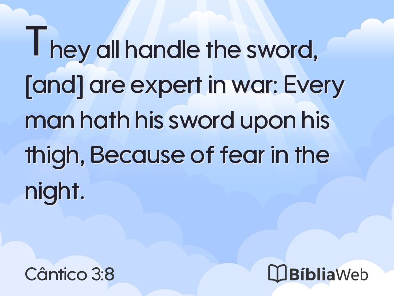 Cântico 3:8 em imagem para compartilhar