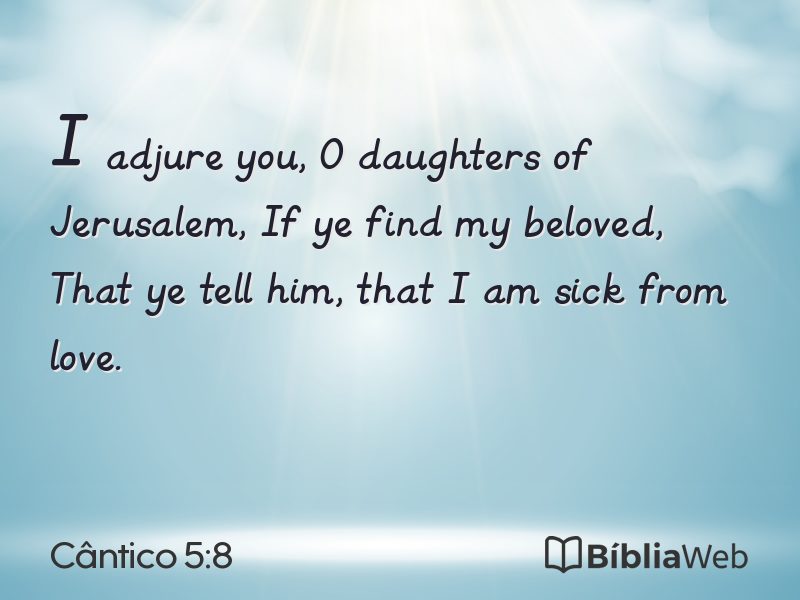 Cântico 5:8 em imagem para compartilhar
