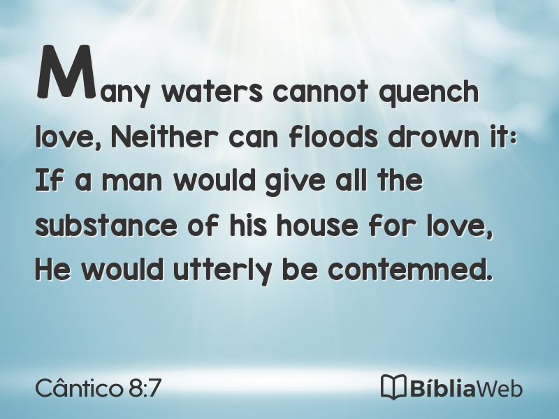 Cântico 8:7 em imagem para compartilhar