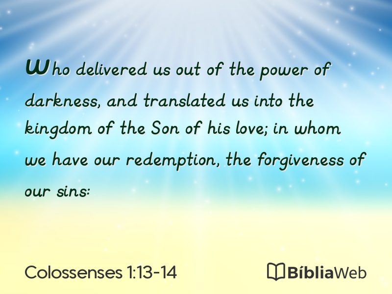 Colossenses 1:13-14 em imagem para compartilhar