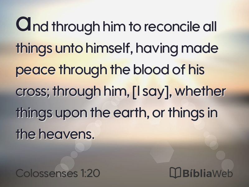 Colossenses 1:20 em imagem para compartilhar