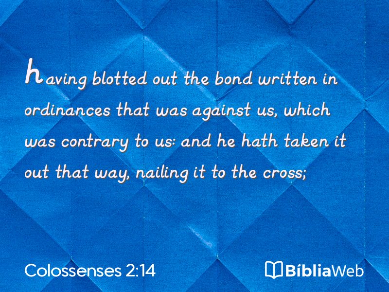 Colossenses 2:14 em imagem para compartilhar