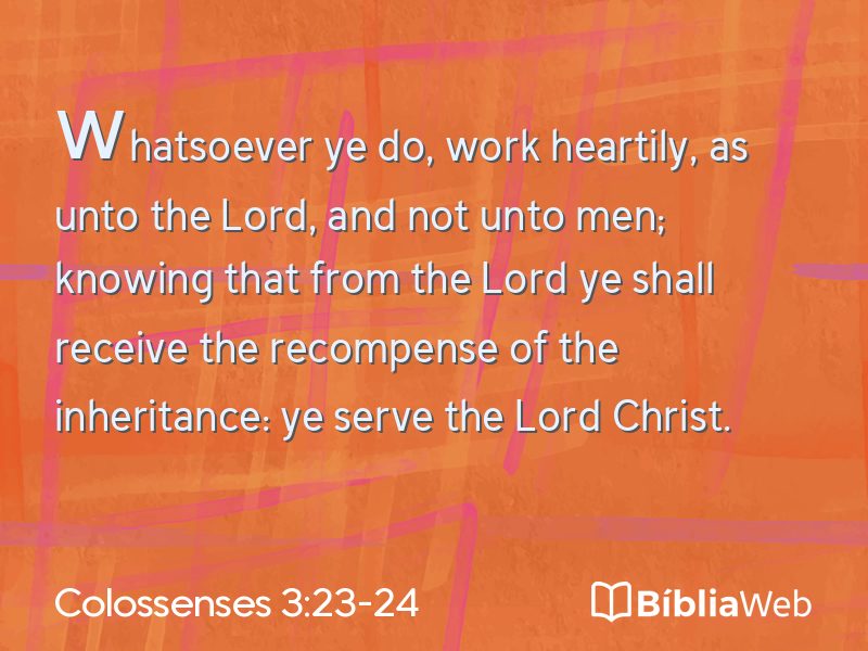 Colossenses 3:23-24 em imagem para compartilhar
