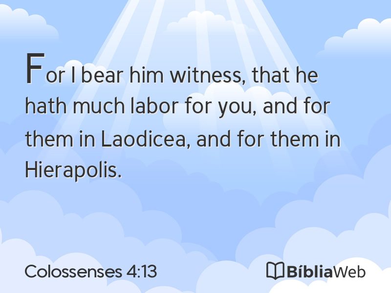 Colossenses 4:13 em imagem para compartilhar