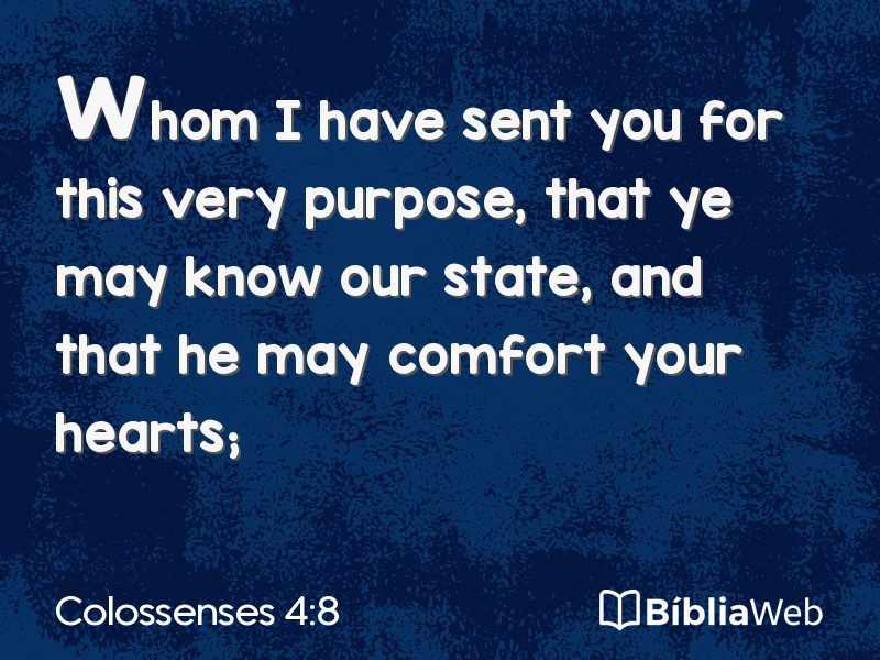 Colossenses 4:8 em imagem para compartilhar