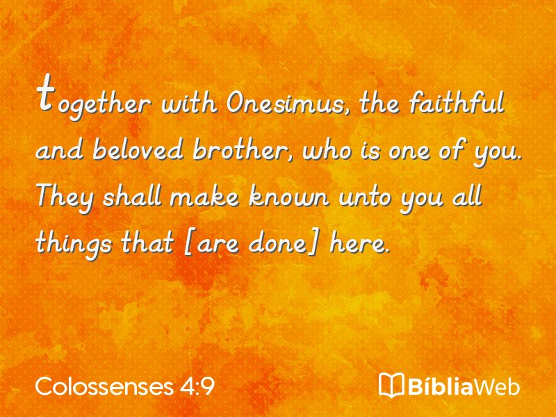 Colossenses 4:9 em imagem para compartilhar