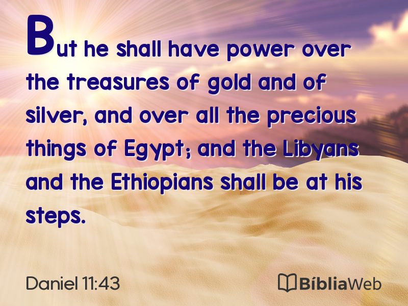 Daniel 11:43 em imagem para compartilhar
