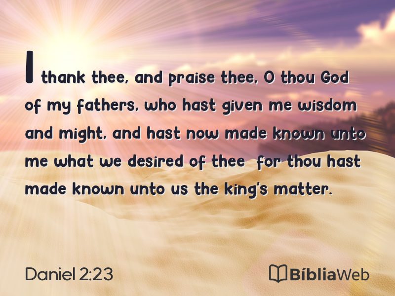 Daniel 2:23 em imagem para compartilhar