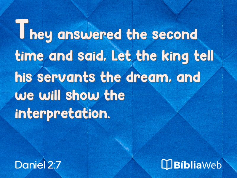Daniel 2:7 em imagem para compartilhar
