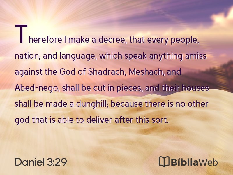Daniel 3:29 em imagem para compartilhar