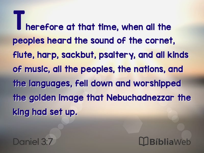 Daniel 3:7 em imagem para compartilhar
