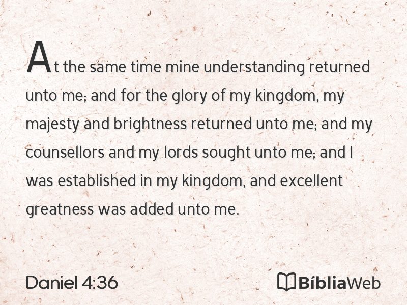 Daniel 4:36 em imagem para compartilhar
