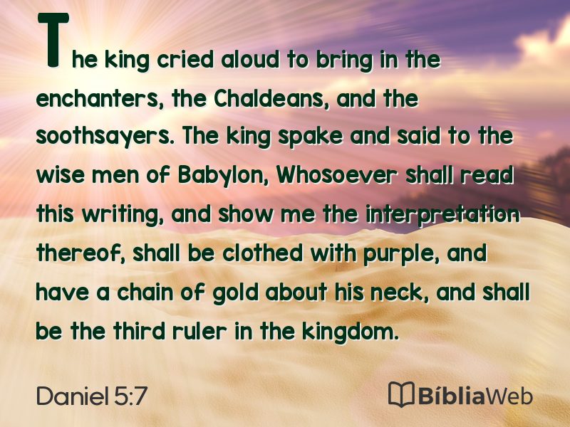 Daniel 5:7 em imagem para compartilhar