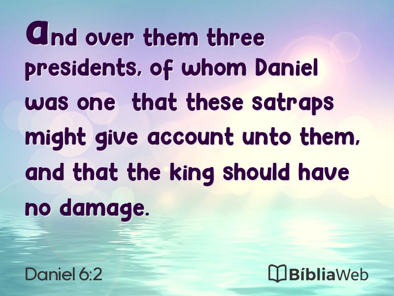 Daniel 6:2 em imagem para compartilhar