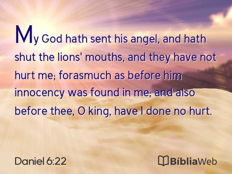 Daniel 6:22 em imagem para compartilhar