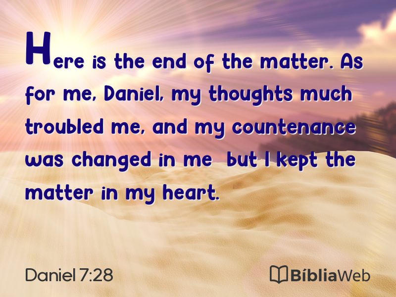 Daniel 7:28 em imagem para compartilhar