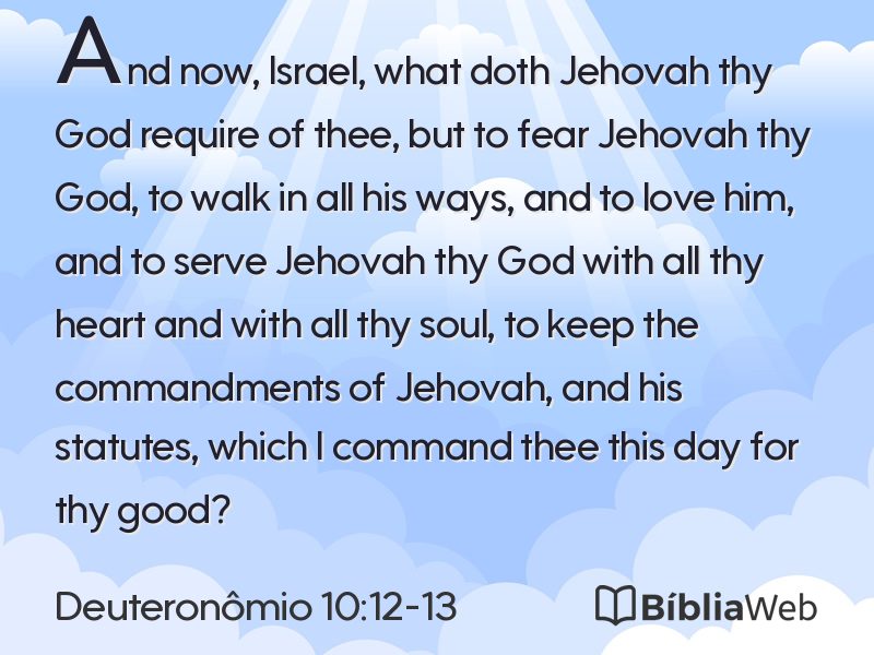 Deuteronômio 10:12-13 em imagem para compartilhar