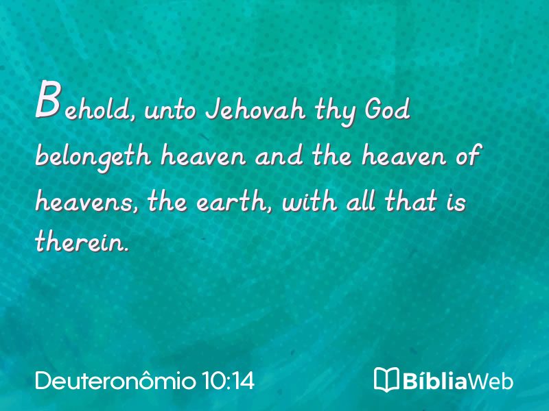 Deuteronômio 10:14 em imagem para compartilhar