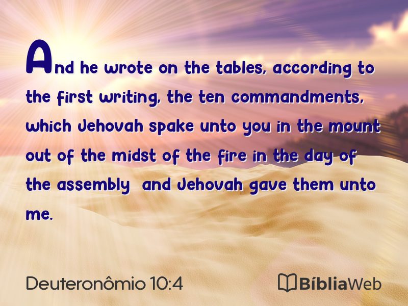 Deuteronômio 10:4 em imagem para compartilhar