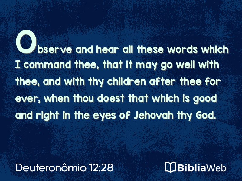 Deuteronômio 12:28 em imagem para compartilhar