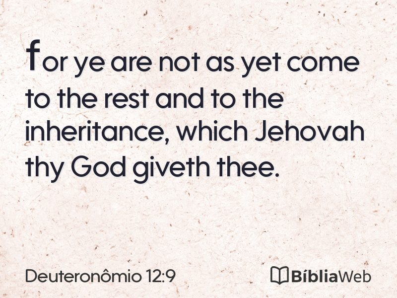 Deuteronômio 12:9 em imagem para compartilhar