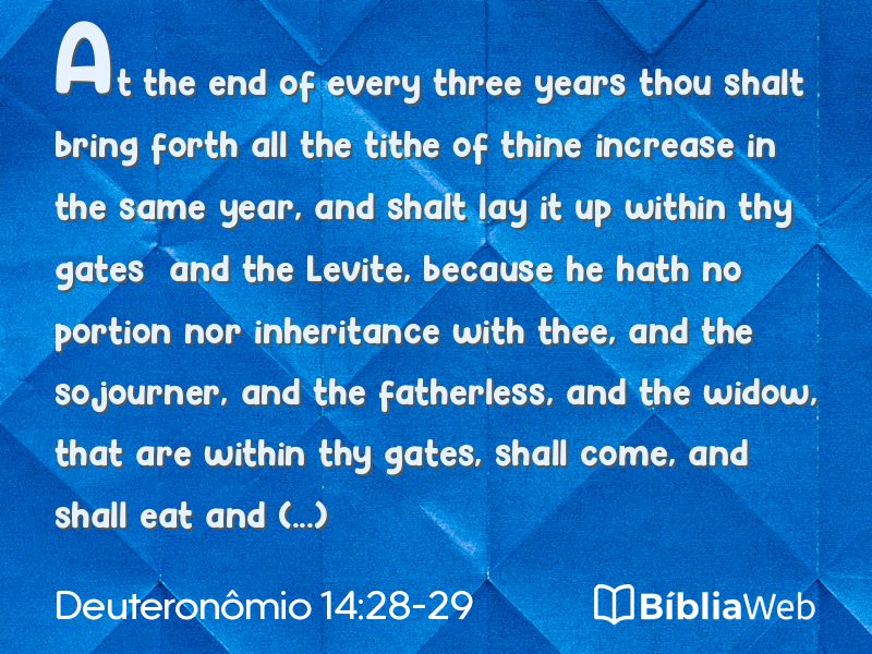 Deuteronômio 14:28-29 em imagem para compartilhar