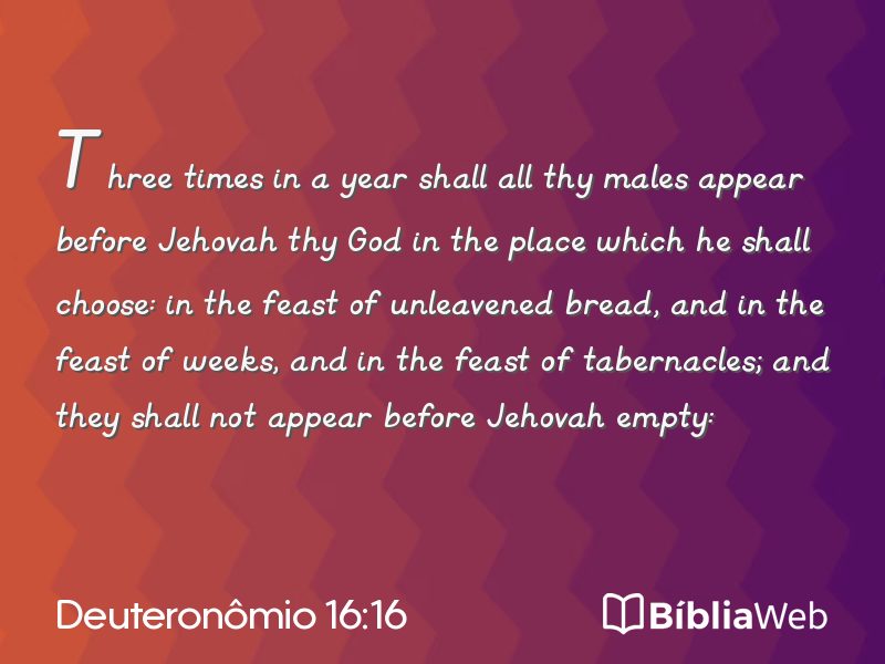 Deuteronômio 16:16 em imagem para compartilhar