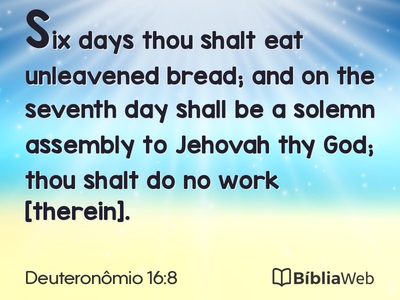 Deuteronômio 16:8 em imagem para compartilhar