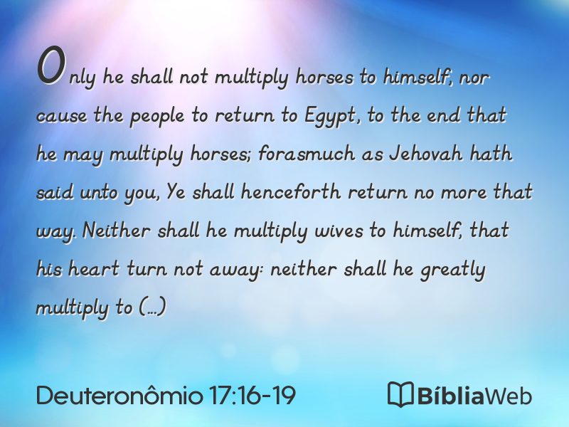 Deuteronômio 17:16-19 em imagem para compartilhar