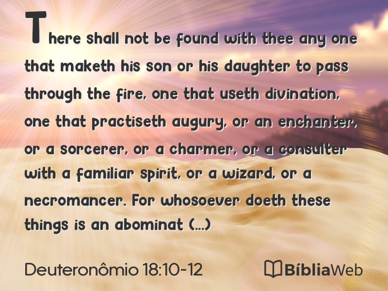 Deuteronômio 18:10-12 em imagem para compartilhar