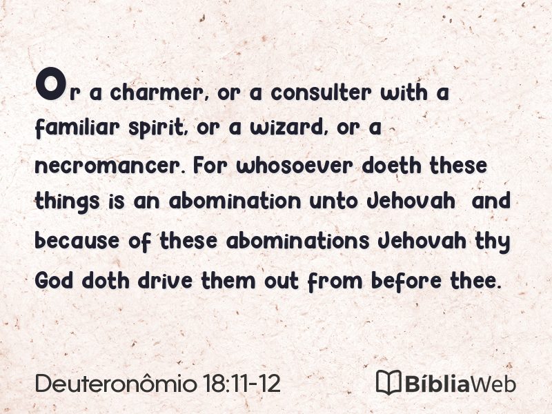 Deuteronômio 18:11-12 em imagem para compartilhar