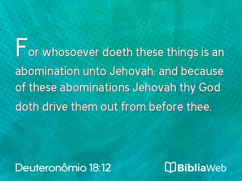Deuteronômio 18:12 em imagem para compartilhar