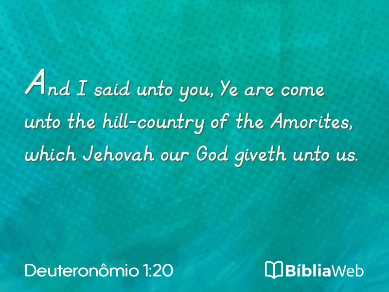 Deuteronômio 1:20 em imagem para compartilhar