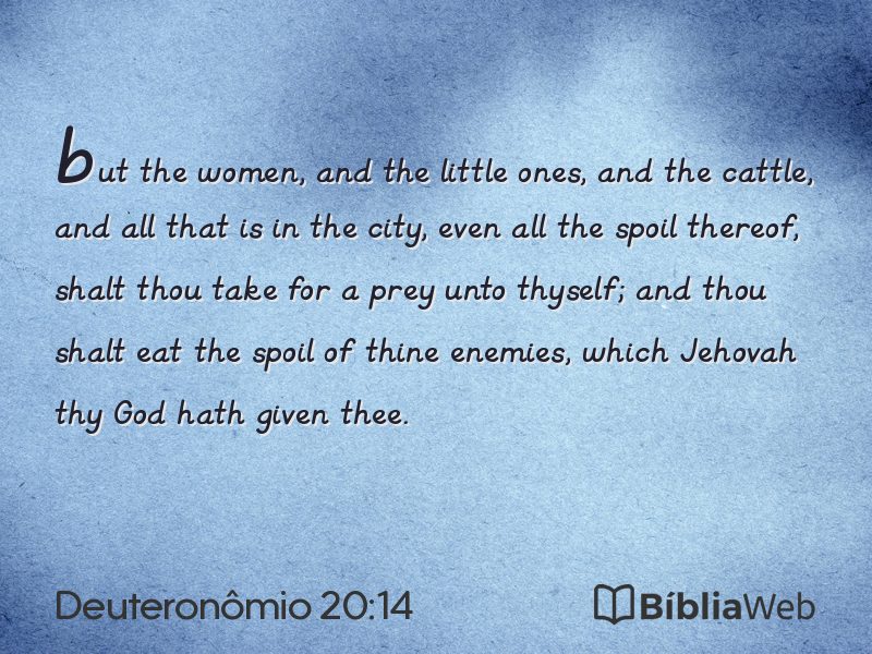 Deuteronômio 20:14 em imagem para compartilhar