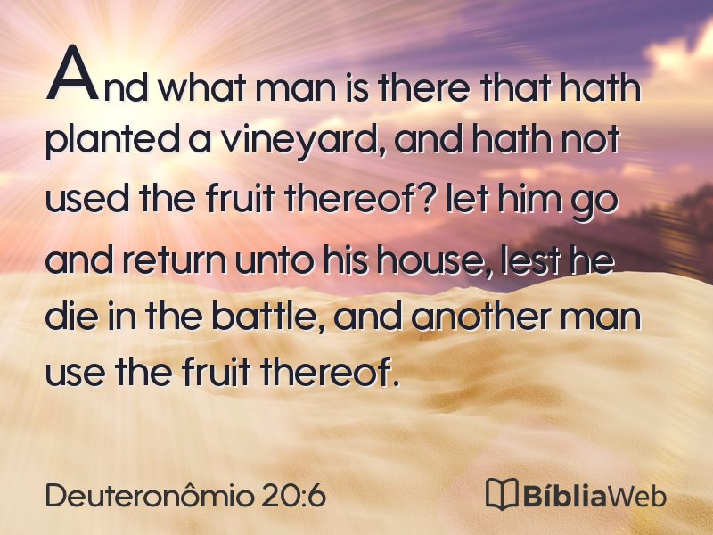 Deuteronômio 20:6 em imagem para compartilhar