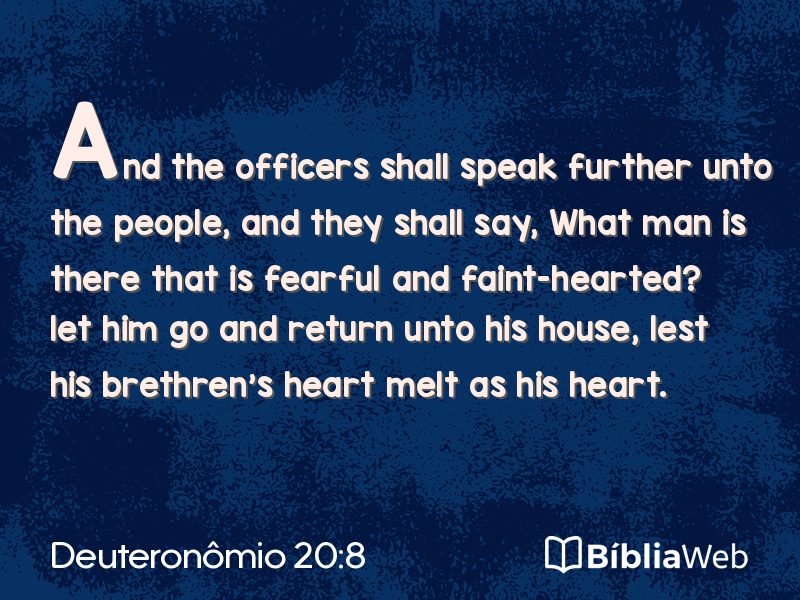 Deuteronômio 20:8 em imagem para compartilhar