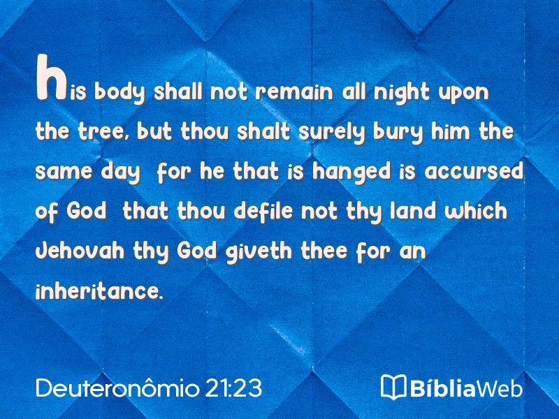 Deuteronômio 21:23 em imagem para compartilhar