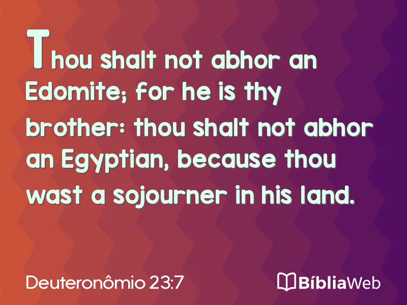 Deuteronômio 23:7 em imagem para compartilhar