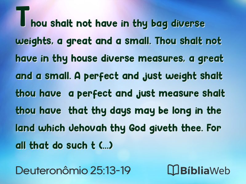 Deuteronômio 25:13-19 em imagem para compartilhar