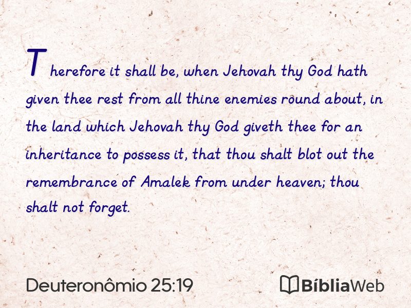 Deuteronômio 25:19 em imagem para compartilhar