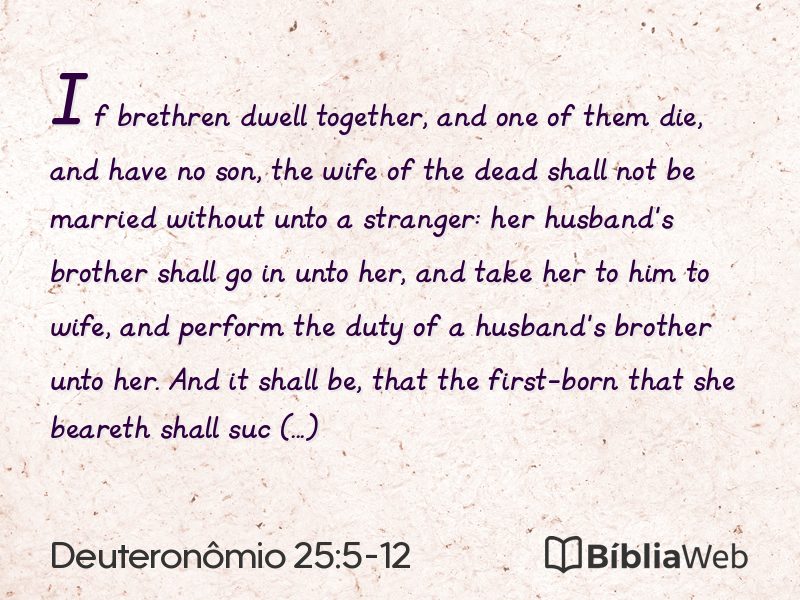 Deuteronômio 25:5-12 em imagem para compartilhar
