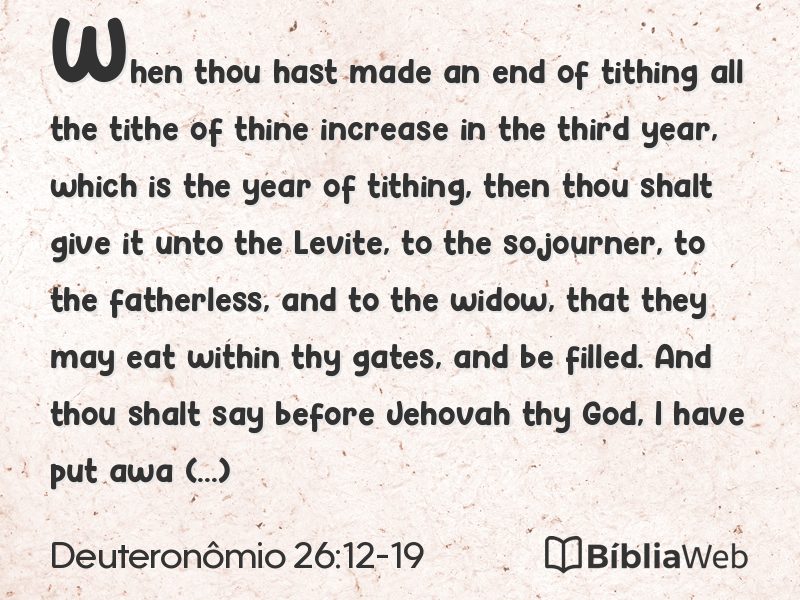 Deuteronômio 26:12-19 em imagem para compartilhar