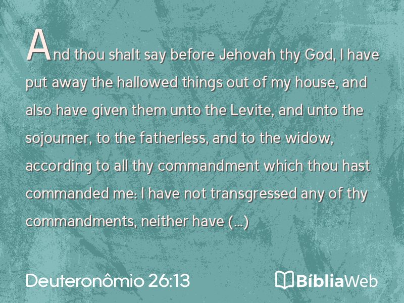 Deuteronômio 26:13 em imagem para compartilhar