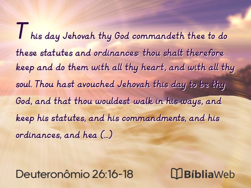 Deuteronômio 26:16-18 em imagem para compartilhar