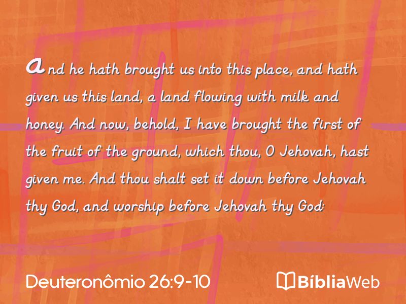 Deuteronômio 26:9-10 em imagem para compartilhar