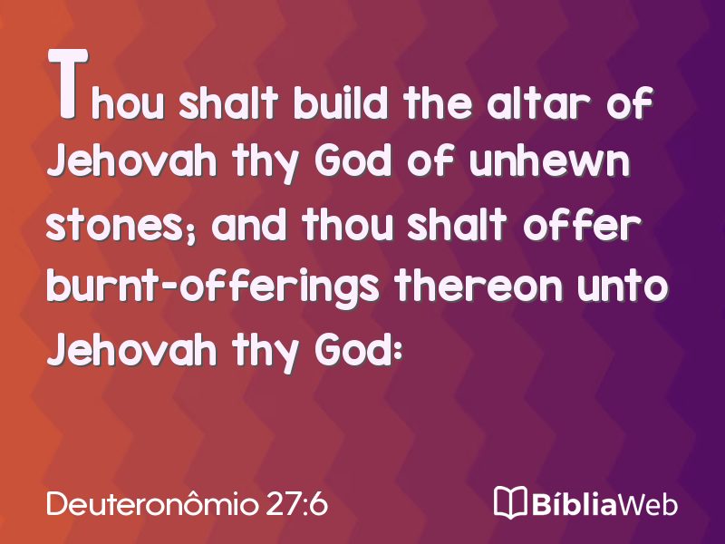 Deuteronômio 27:6 em imagem para compartilhar
